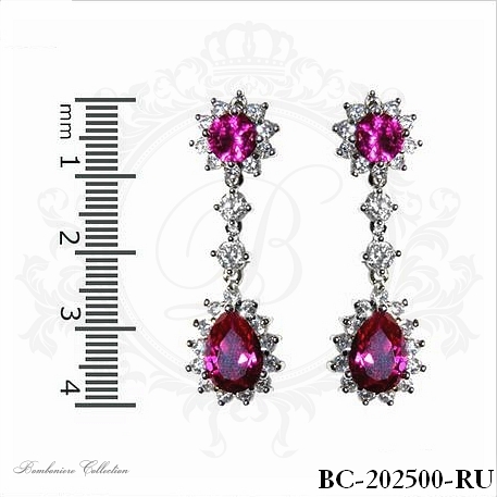 Ruby earrings | cubic zirconia - Item # 3533