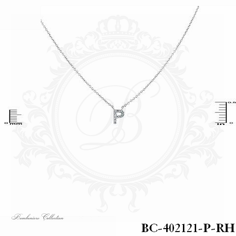 Necklace | cubic zirconia / silver initial p - Item # 4965