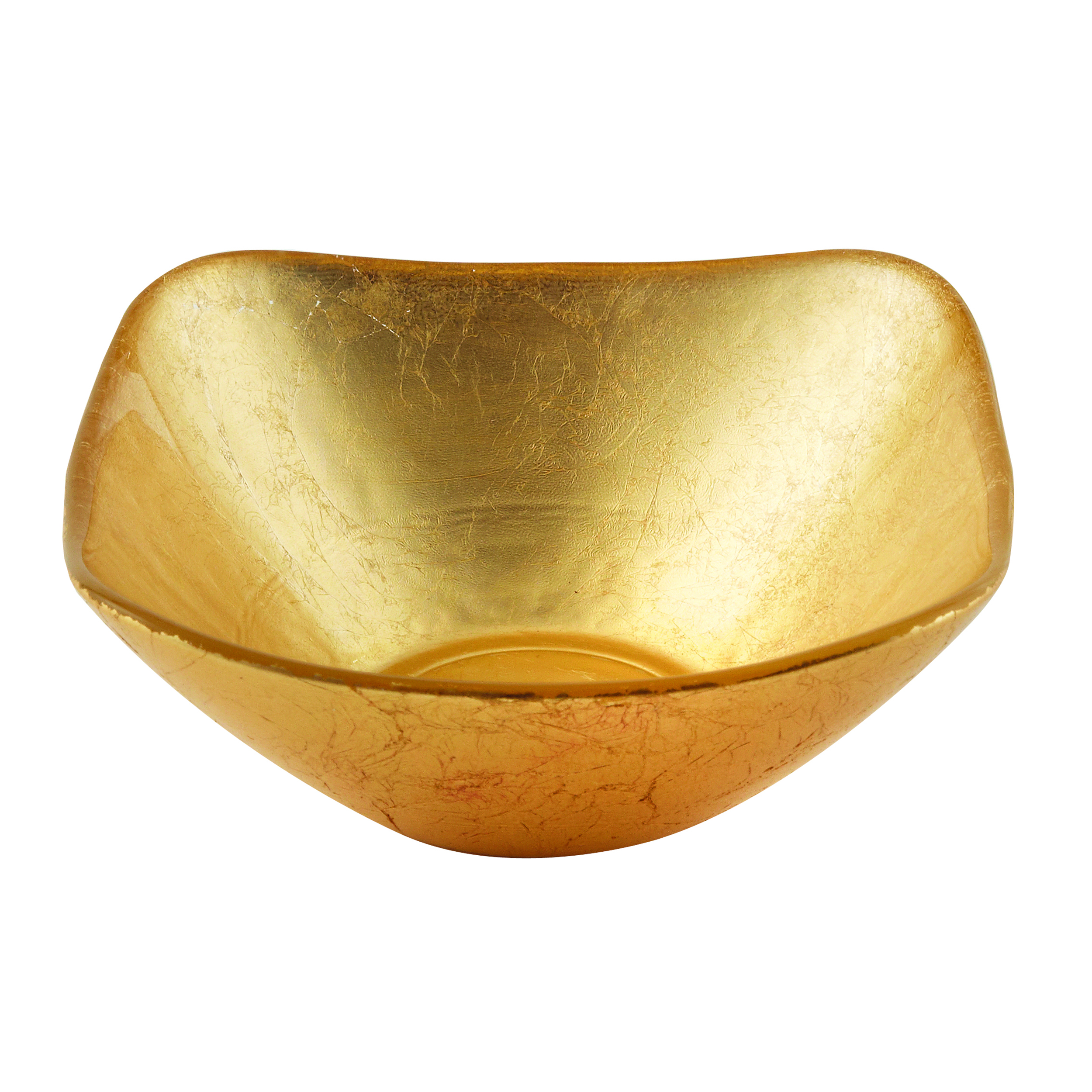 Atlas square gold glass bowl, 5" - Item # 5898