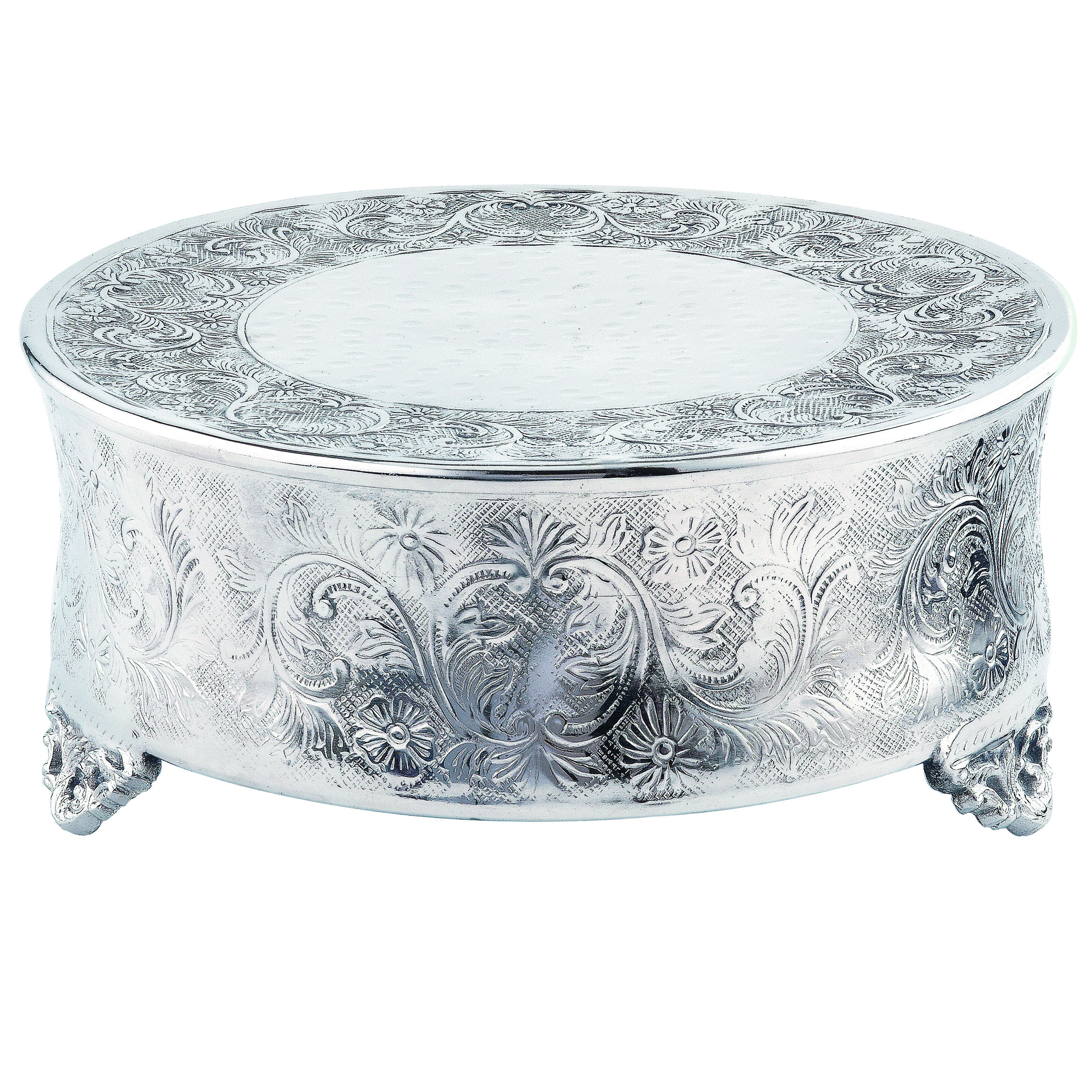 14" Medieval Epic Classic Silver Cake Stand Round - Item # 5814